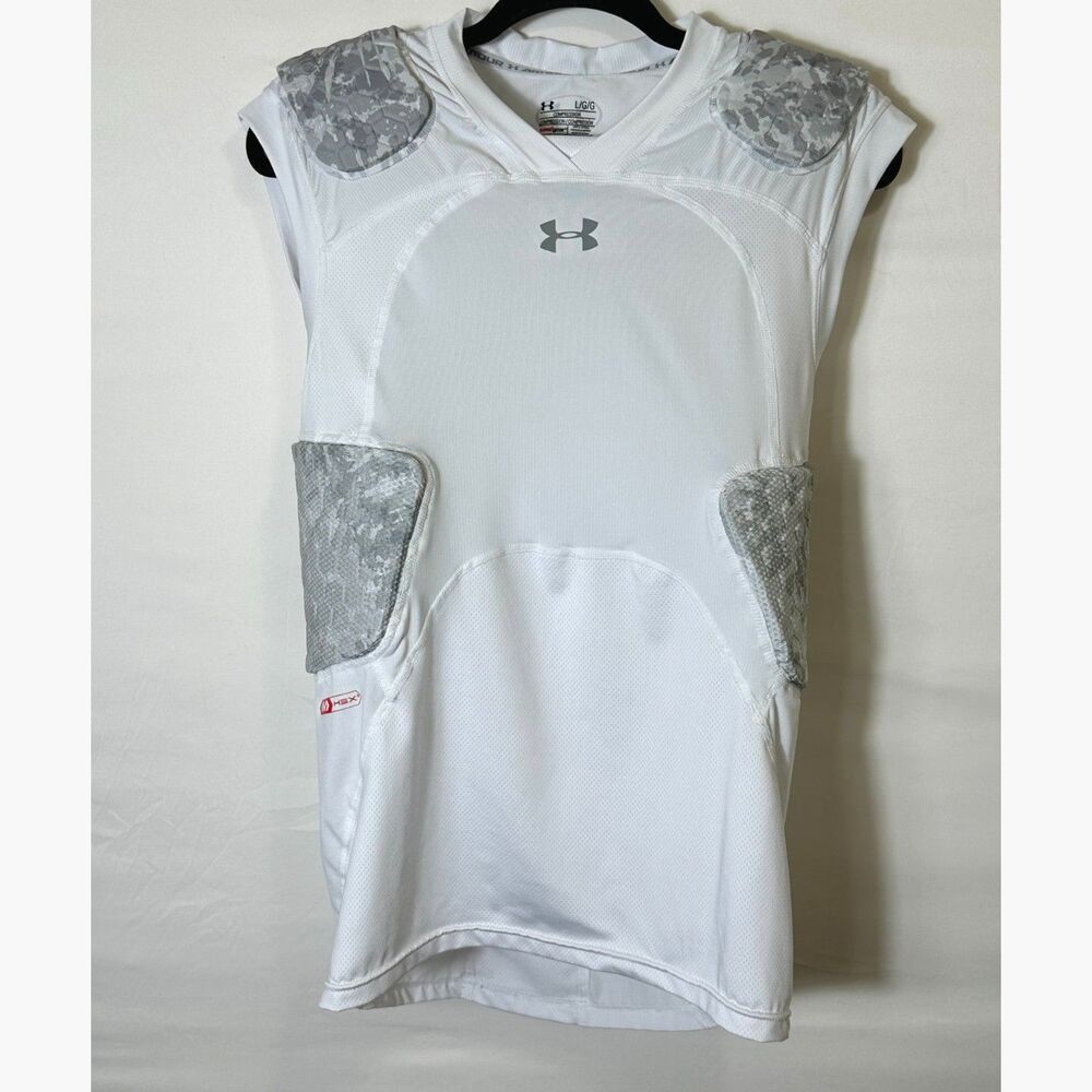 Under Armour Gameday Adult L Pro 5-Pad Sports Top Compression Shirt Hex Heatgear